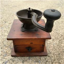 Antique Cast Iron Wooden Coffee Grinder Mill