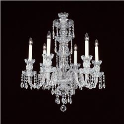 6-R-8 NF - 6 LIGHT CRYSTAL CHANDELIER WITH SWAROVSKI - 22" X 28"