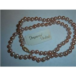 6mm Lavender Pink 14K Imperial Deltah Cultured Pearls 18" Necklace