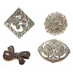 Grouping Of Circa 1920 Marcasite Brooches