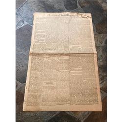 1815 National Intelligencer Washington Newspaper, War of 1812