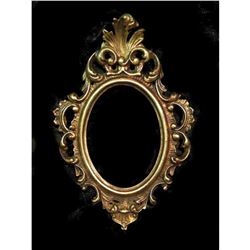 Vintage Italian Florentine Embellished Oval Picture Frame Gilded, Ornate With French-inspired Design