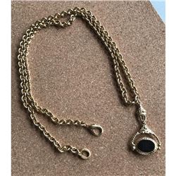 RARE GIVENCHY Bloomingdale's Onyx Intaglio Gold Necklace