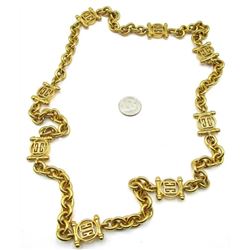 French Designer GIVENCHY Gold Logo Necklace