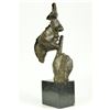 Image 2 : SILENCE Abstract Bronze Mask Sculpture 18" x 8"