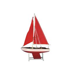 Wooden It Floats 12" - Red with Red Sails Floating Sailboat Model