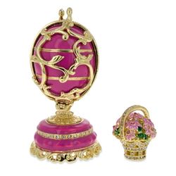 1899-1903 Spring Flowers in Pink Royal Russian Egg 3 Inches