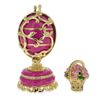 Image 1 : 1899-1903 Spring Flowers in Pink Royal Russian Egg 3 Inches