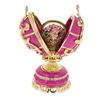 Image 2 : 1899-1903 Spring Flowers in Pink Royal Russian Egg 3 Inches