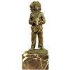 Image 1 : Miniature Vienna Bronze Sculpture of Native Chief or Shaman w/ Animal Skull 9.5" x 4"