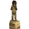 Image 3 : Miniature Vienna Bronze Sculpture of Native Chief or Shaman w/ Animal Skull 9.5" x 4"