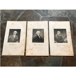 19thc Steel Engravings, Declaration of Independance, Pennsylvania Statesmen