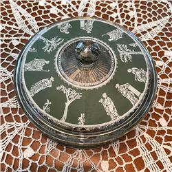Rare Wedgwood Jeanette Hellenic Grecian Green Lidded Candy Dish