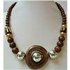 Image 1 : Mid Century Modern Style Mixed Media Art Statement Necklace