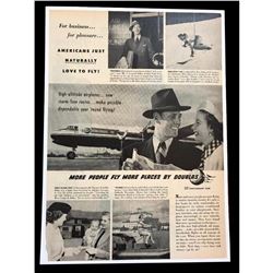 1950 Douglas DC-6 Airliner 30th Anniversary Magazine Ad