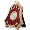 Image 1 : 4" Faberge-Inspired Red Enameled Guilloche Russian Antique Style Clock