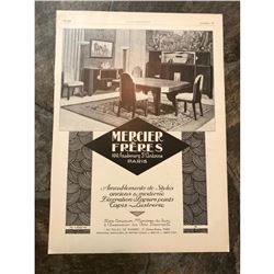 Original 1920's French Art Deco Furniture Advertisement, Mercier Freres