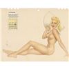 Image 1 : Original 1940's Vargas Girl Calendar Page Print, September Blonde