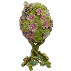 Butterfly on Clover Royal Inspired Russian Egg 4.5 Inches