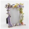 Image 2 : Orchid Flowers Enameled Russian Antique Style Picture Frame 7 Inches