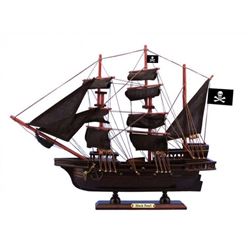 Wooden Black Pearl Black Sails Pirate Ship Model 15"