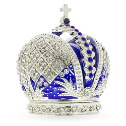 Bejeweled Royal Crown Jewelry Trinket Box Figurine