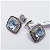 Image 3 : Silver Blue Topaz(2.6ct) Cubic Zirconia Earrings, Suggested Retail Value $240 (Estimated Selling Pri