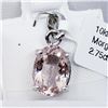 Image 1 : 10K White Gold Morganite(2.75ct) Pendant (~weight 1.71g), Made in Canada, Insurance Value $1608 (Est