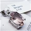 Image 2 : 10K White Gold Morganite(2.75ct) Pendant (~weight 1.71g), Made in Canada, Insurance Value $1608 (Est
