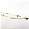 Image 3 : Gold Plated Silver Assorted Gemstone 9 Inch Necklace (~weight 5g), Suggested Retail Value $600 (Esti