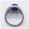 Image 4 : Silver Men'S Sapphire Cubic Zirconia Ring, Suggested Retail Value $600 (Estimated Selling Price from