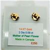 Image 4 : 14K Yellow Gold Yellow Diamond(0.09ct) W/ Mother Of Pearl Earrings, Made in Canada, Suggested Retail