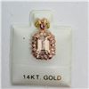 Image 2 : 14K Rose Gold Morganite(1ct) Diamond(91-i3,g-h,0.2ct) Pendant, Insurance Value $2058 (Estimated Sell