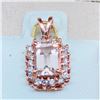 Image 6 : 14K Rose Gold Morganite(1ct) Diamond(91-i3,g-h,0.2ct) Pendant, Insurance Value $2058 (Estimated Sell