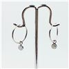 Image 1 : 14K White Gold Diamond Hoop(0.45ct) Brilliant Cut Earrings (~weight 0.45g), Made in Canada, Appraise