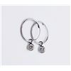 Image 3 : 14K White Gold Diamond Hoop(0.45ct) Brilliant Cut Earrings (~weight 0.45g), Made in Canada, Appraise