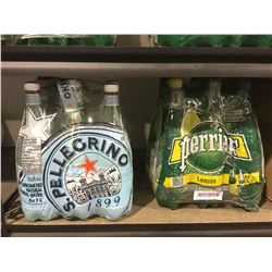 SanpellegrinoCarbonated Water (6 x 1L) and Perrier Lemon Carbonated Water (6 x 1L) Lot of 2