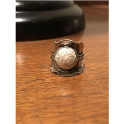 Ancient Roman Glass Modernist Sterling Silver Ring