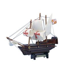 Wooden Santa Maria Tall Model Ship 7"