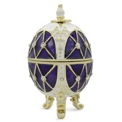 Faberge Inspired 2.75  Trellis on Purple Enamel Royal Inspired Russian Easter Egg