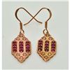 Image 1 : Art Deco Ruby Diamond Rose Gold Earrings