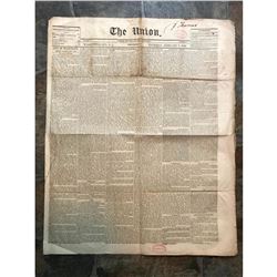 19thc Newspaper, Washington DC, The Union