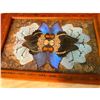 Image 2 : Vintage Art Deco Butterfly Wing & Inlaid Wood Tray