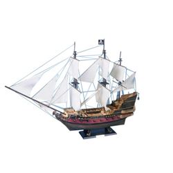 Captain Kidd's Black Falcon Limited Model Pirate Ship 36" - White Sails