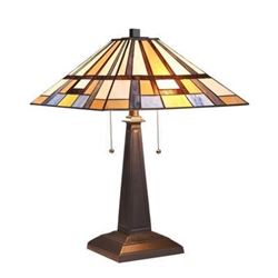 Mission 2 Light Blackish Bronze Table Lamp 16" Wide