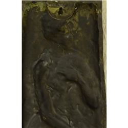 Bronze Bas Relief Wall Sculpture of Roman Female Water Bearer Aquarius 18" x 5.5"