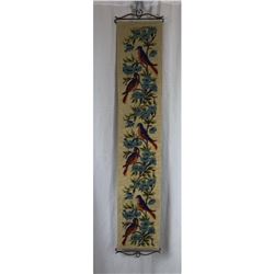 Vintage Birds Tapestry, Needlework Bell Pull, Wall Hanging