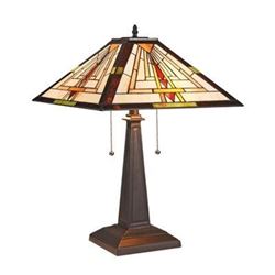 Mission 2 Light Blackish Bronze Table Lamp 16" Wide