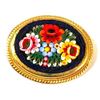 Image 1 : Italian Micro Mosaic Floral Brooch Pin