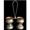 Image 1 : 19thc Sterling Embossed Roses Double Salt Cellar